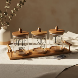 Glass Spice Jar Set - 3 Pcs	